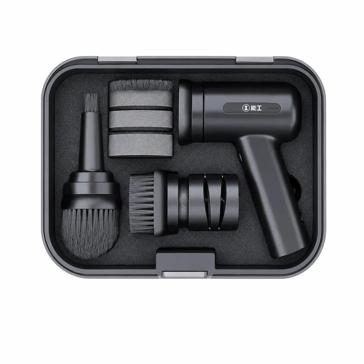 electric cleaning brush tool set with interchangeable brush heads for home kitchen bathroom and household cleaning tasks