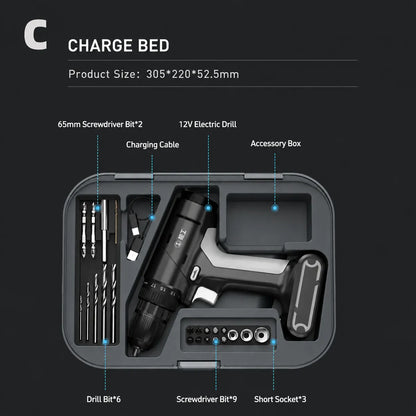 12v-electric-drill-layer-with-drill-bits-screwdriver-bits-and-charging-cable-for-home-diy-repair