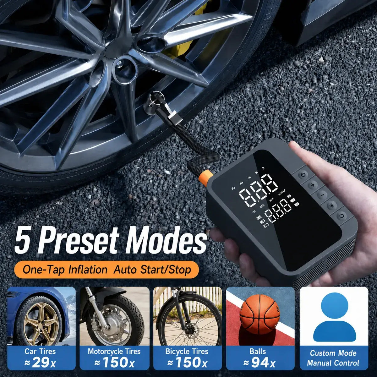 Explanation of why new cars still need an air pump for safety due to tire pressure loss risks.