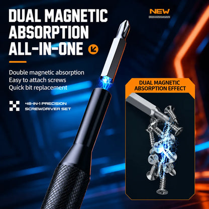 dual-magnetic-precision-screwdriver-bit-system-for-fast-screw-installation-and-removal