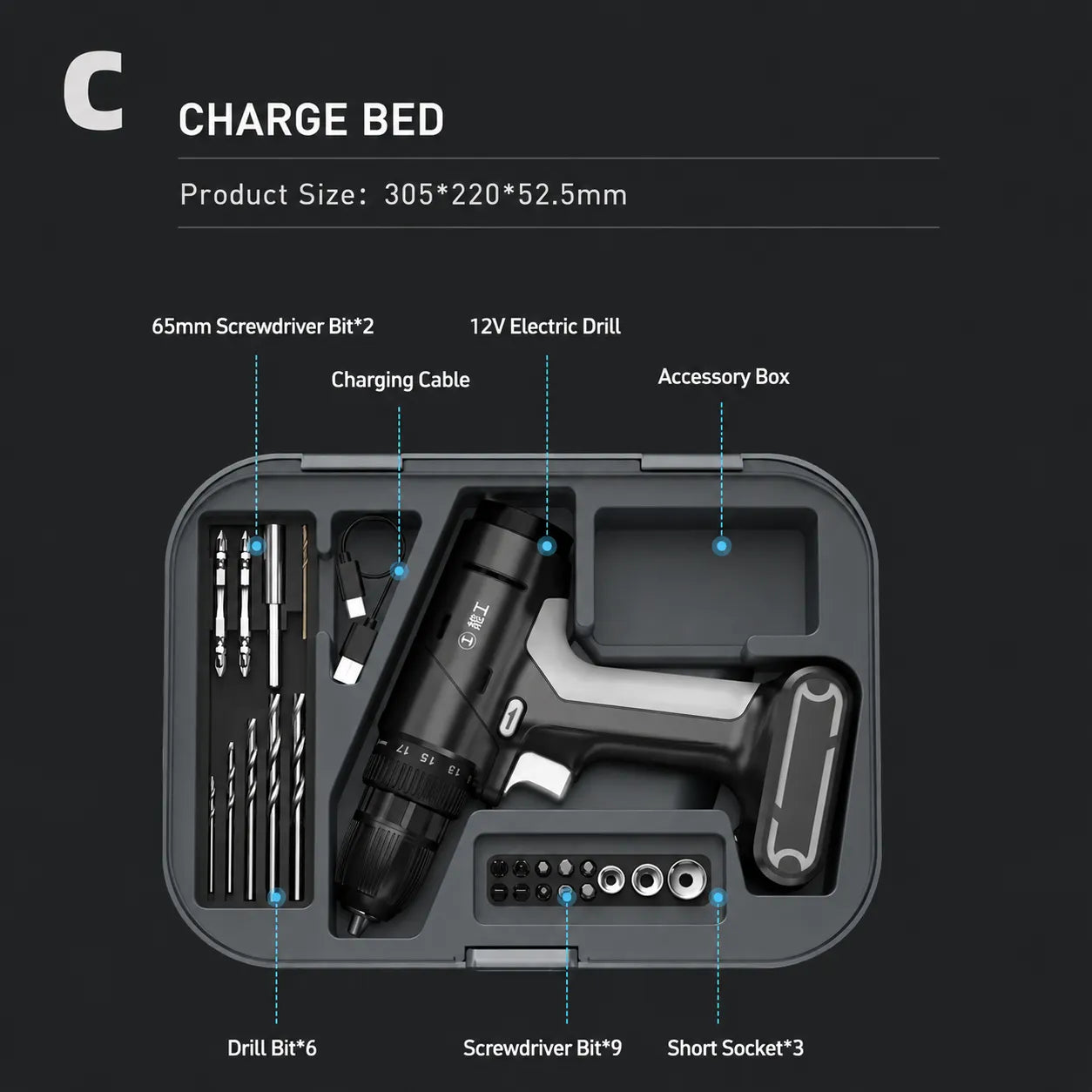 greener-12v-electric-drill-layer-with-drill-bits-screwdriver-bits-and-charging-cable-for-home-diy-repair