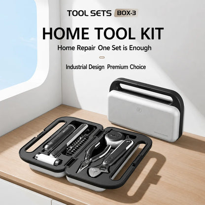 Premium portable home tool kit for everyday household repair, furniture assembly, and DIY projects