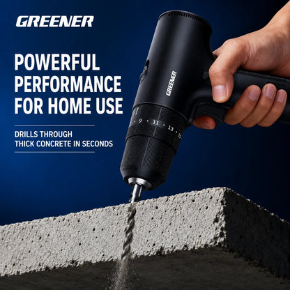 MOQWAIG 12V drill showing powerful concrete drilling performance for home repair and DIY projects