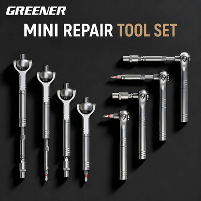MOQWAIG mini repair ratchet screwdriver tool set with adjustable handle combinations for compact repair and assembly work