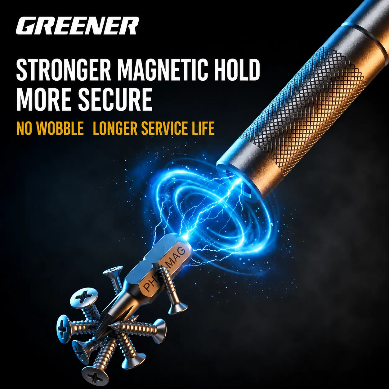 MOQWAIG screwdriver bit holder with stronger magnetic hold, secure attachment, no wobble, and longer service life