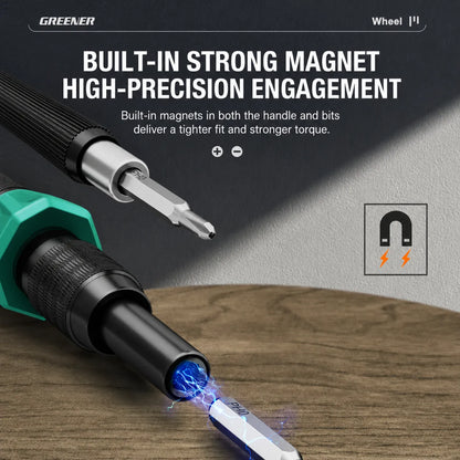 MOQWAIG screwdriver bit holder with built-in strong magnet for high-precision engagement and secure bit connection