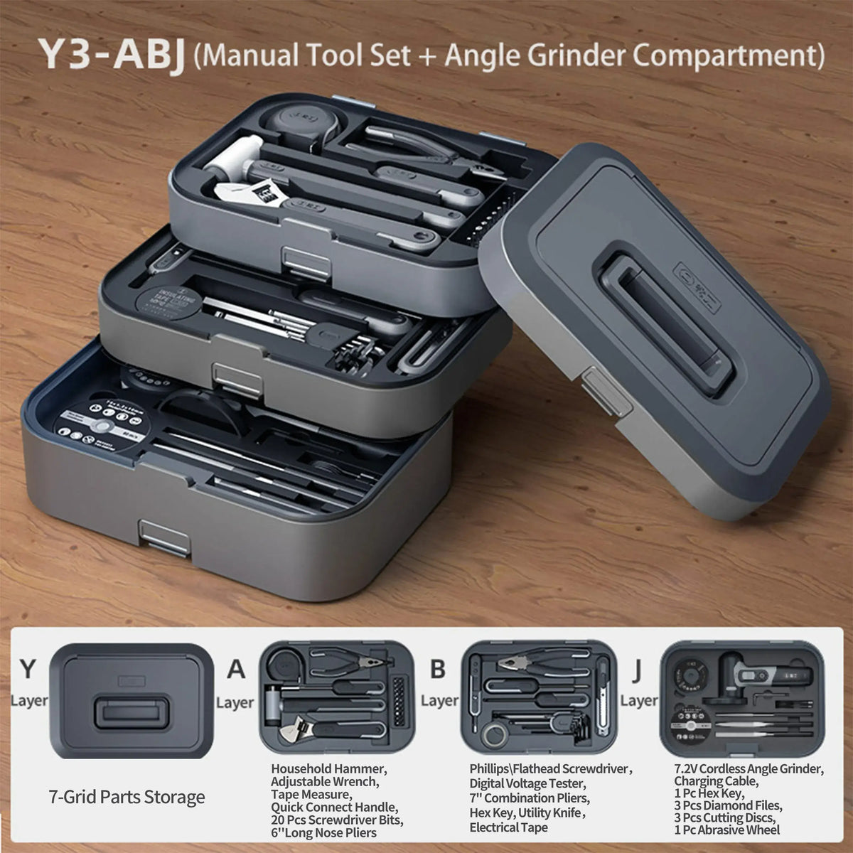 home-repair-toolbox-manual-tools-mini-grinder-combination-set