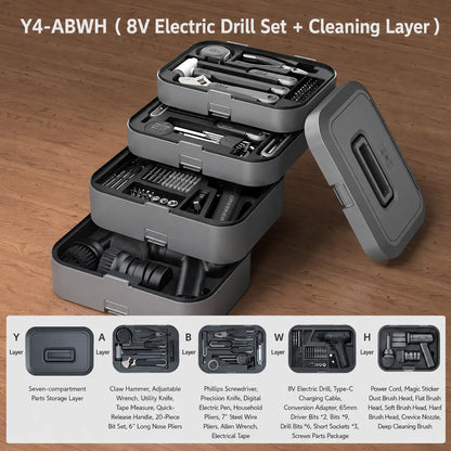 y4-abwh-household-toolbox-with-8v-electric-drill-cleaning-layer-multi-layer-home-repair-tool-kit
